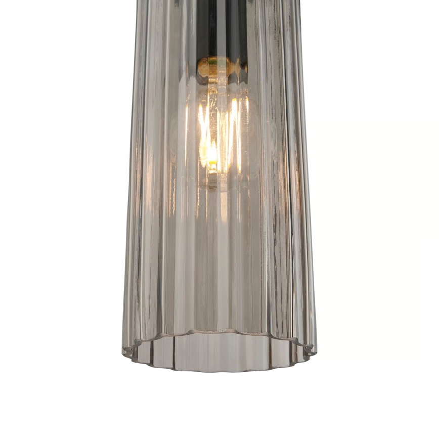 Nordlux - Pendellampa MIELLA 3xE27/25W/230V svart/rökfärgad