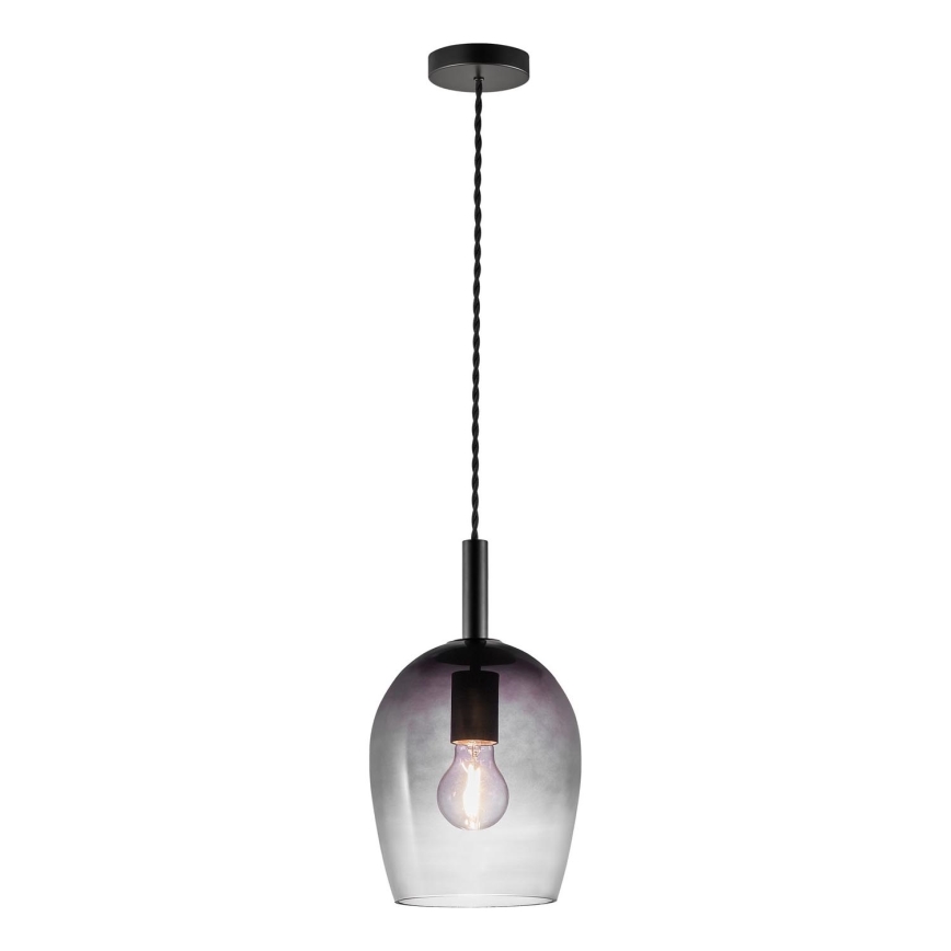 Nordlux - Pendellampa på kabel UMA 1xE27/40W/230V Ø 18 cm svart/rökfärgad
