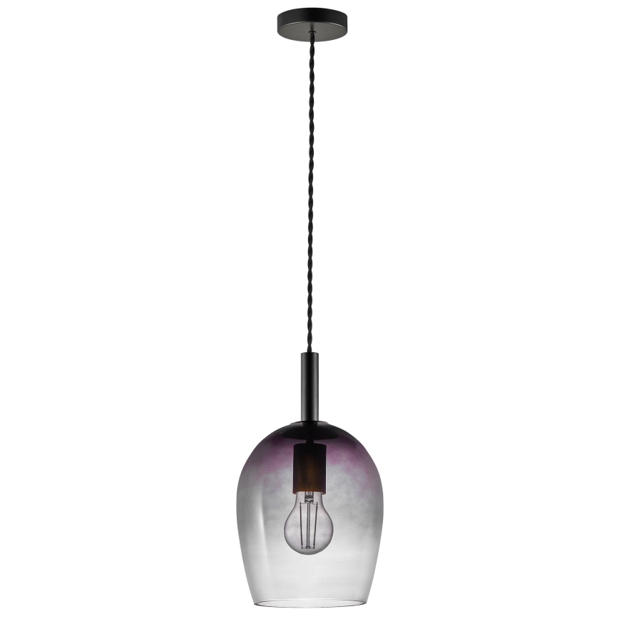 Nordlux - Pendellampa på kabel UMA 1xE27/40W/230V Ø 18 cm svart/rökfärgad