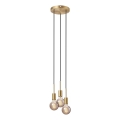 Nordlux - Pendellampa PACO 3xE27/25W/230V mässing