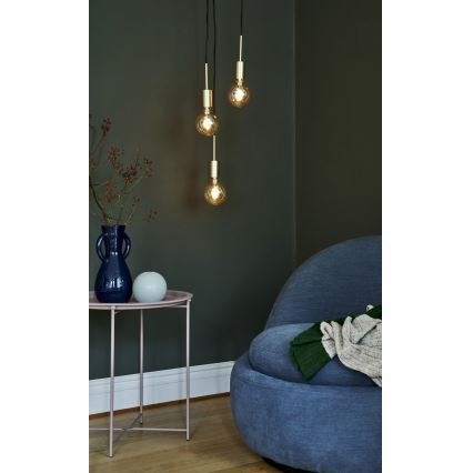 Nordlux - Pendellampa PACO 3xE27/25W/230V mässing