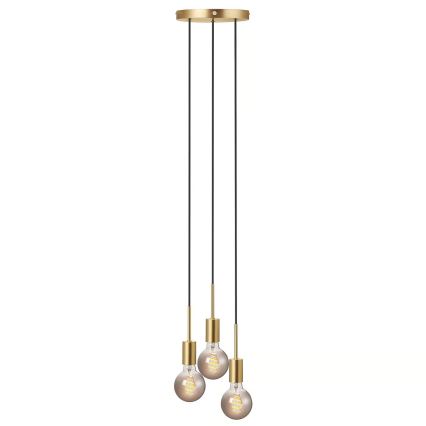 Nordlux - Pendellampa PACO 3xE27/25W/230V mässing