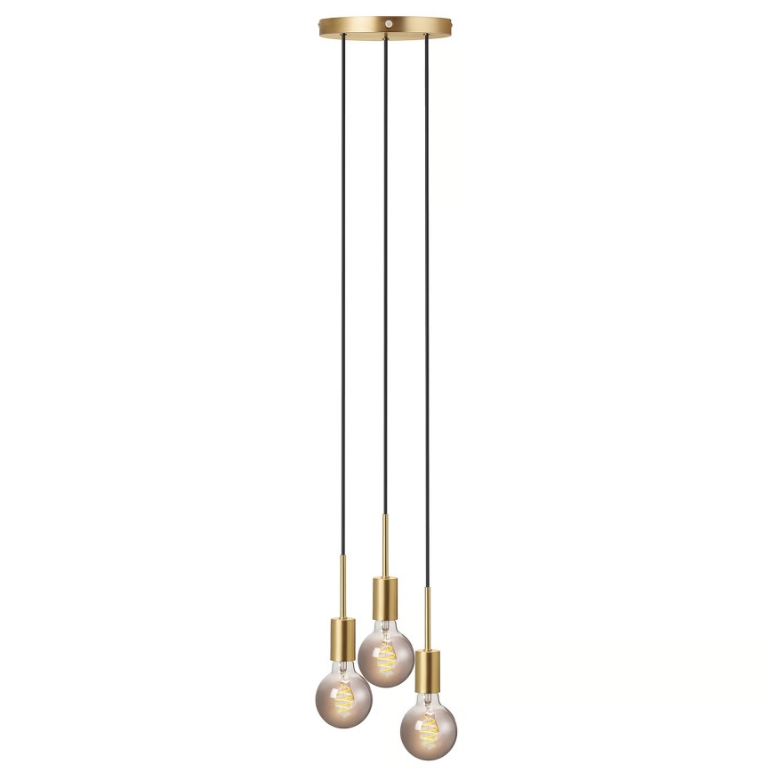 Nordlux - Pendellampa PACO 3xE27/25W/230V mässing