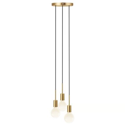 Nordlux - Pendellampa PACO 3xE27/25W/230V mässing