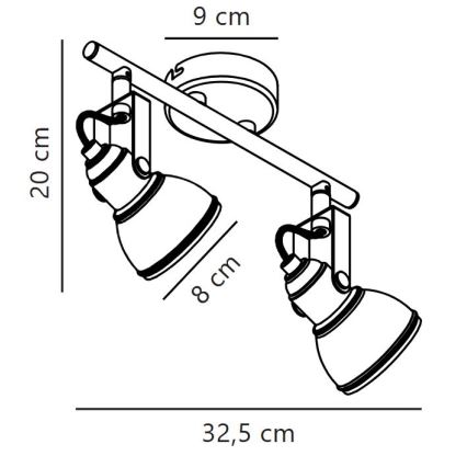 Nordlux - Spotlight ASLAK 2xGU10/35W/230V vit