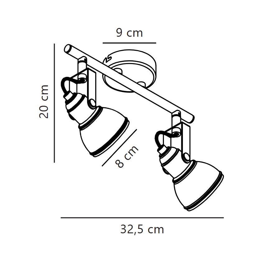 Nordlux - Spotlight ASLAK 2xGU10/35W/230V vit