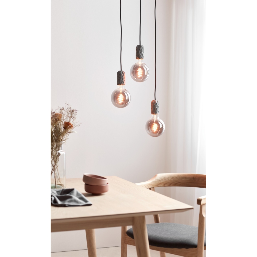 Nordlux - Strömkabel HANG 1xE27/40W/230V grå/svart