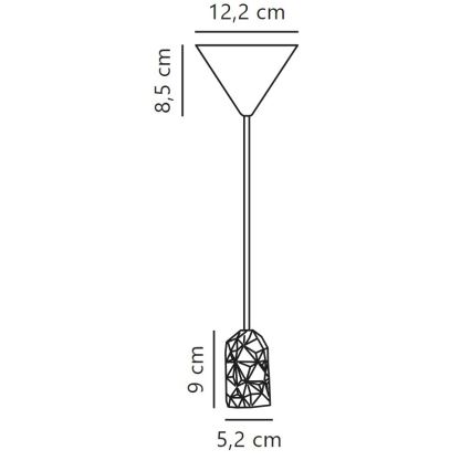 Nordlux - Strömkabel HANG 1xE27/40W/230V grå/svart