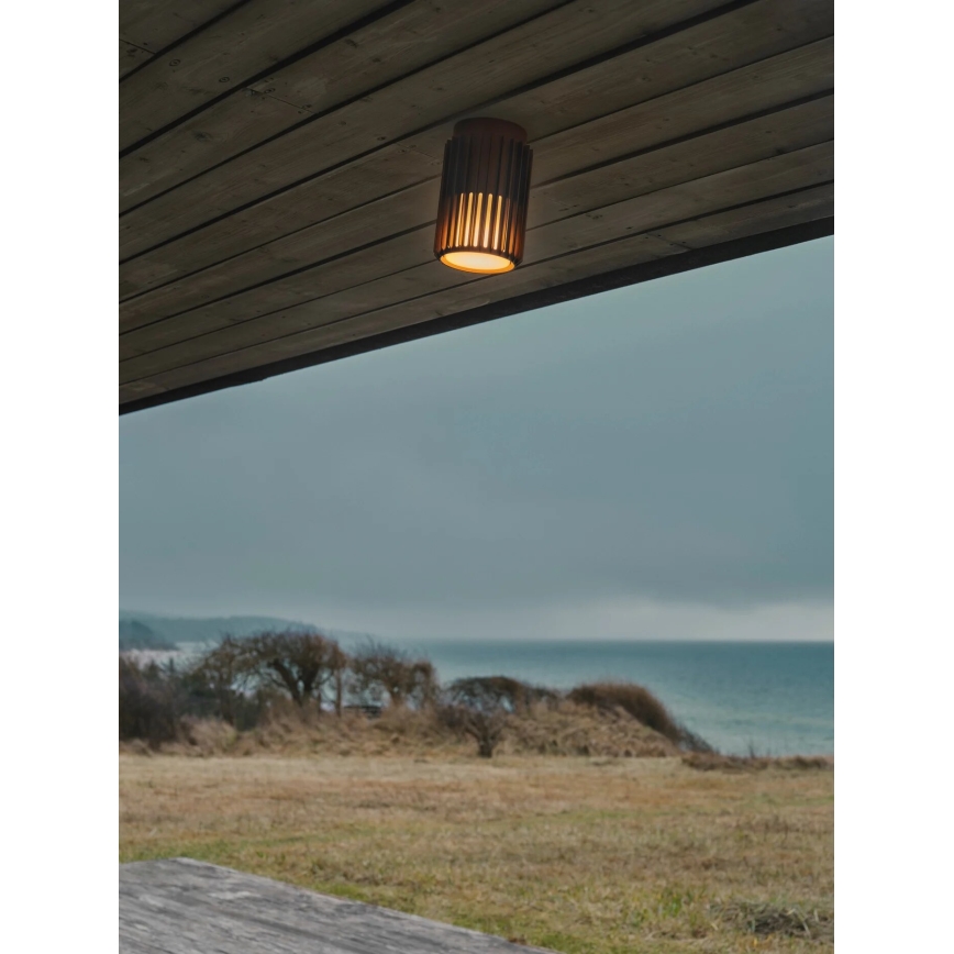 Nordlux - Taklampa för utomhusbruk ALUDRA 1xE27/15W/230V diameter 12,4 cm brun