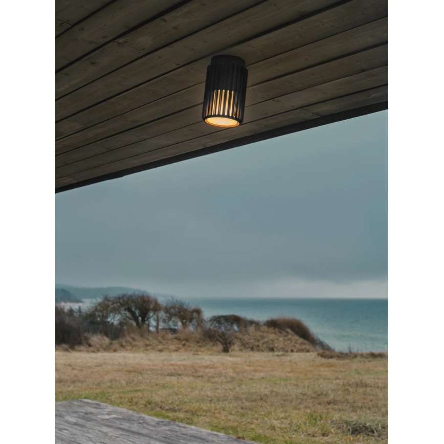 Nordlux - Taklampa för utomhusbruk ALUDRA 1xE27/15W/230V diameter 12,4 cm svart