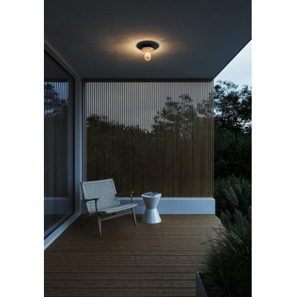 Nordlux - Taklampa för utomhusbruk JANUKA 1xE27/60W/230V IP54 svart