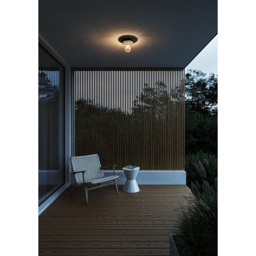 Nordlux - Taklampa för utomhusbruk JANUKA 1xE27/60W/230V IP54 svart