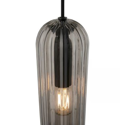 Nordlux - Takpendel på kabel MIELLA 1xE27/25W/230V rökfärgad
