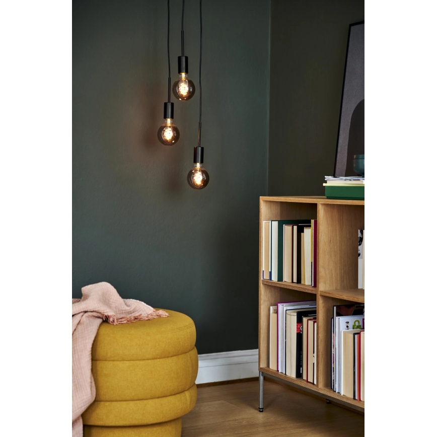 Nordlux - Takpendel på kabel PACO 3xE27/25W/230V svart
