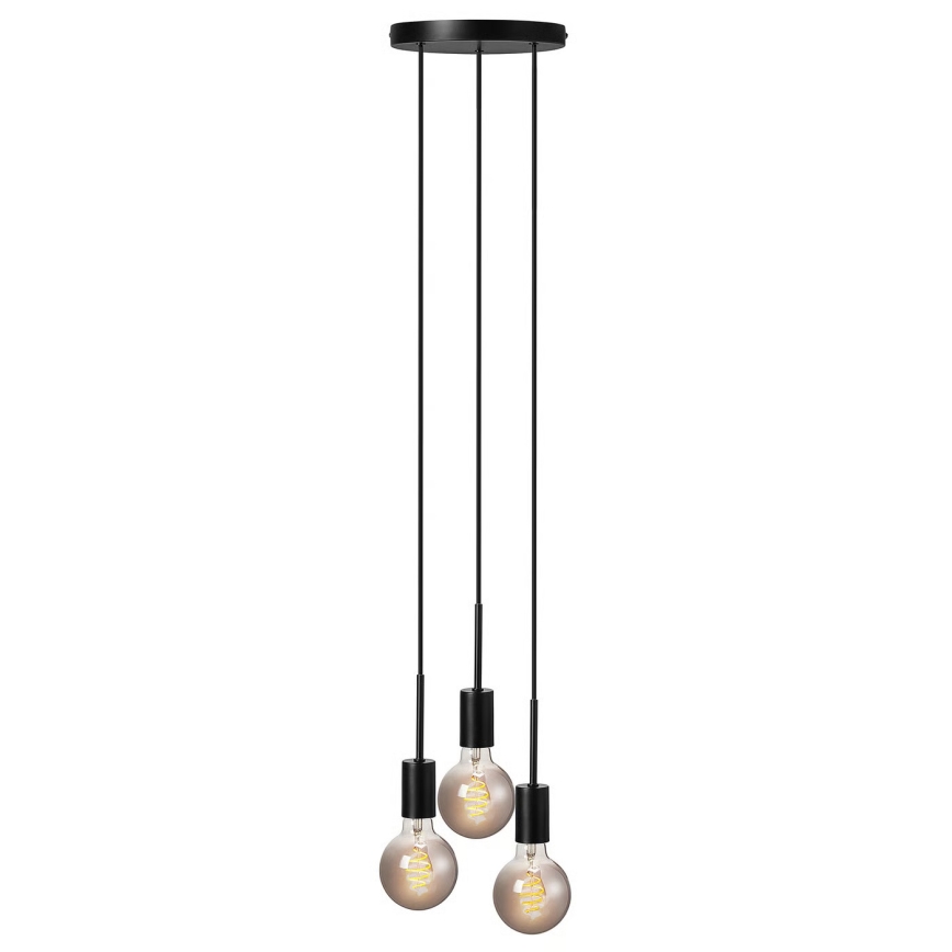 Nordlux - Takpendel på kabel PACO 3xE27/25W/230V svart