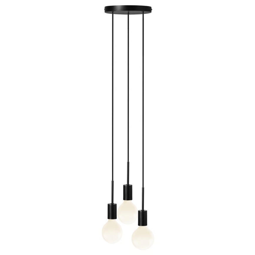 Nordlux - Takpendel på kabel PACO 3xE27/25W/230V svart