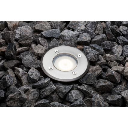 Nordlux - Uppfartslampa för utomhusbruk PATO 1xGU10/35W/230V IP65 matt krom rund