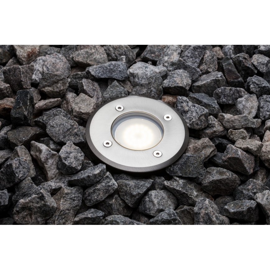 Nordlux - Uppfartslampa för utomhusbruk PATO 1xGU10/35W/230V IP65 matt krom rund
