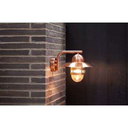 Nordlux - Utomhus väggarmatur NIBE 1xE27/60W/230V IP54 kopparfärgad