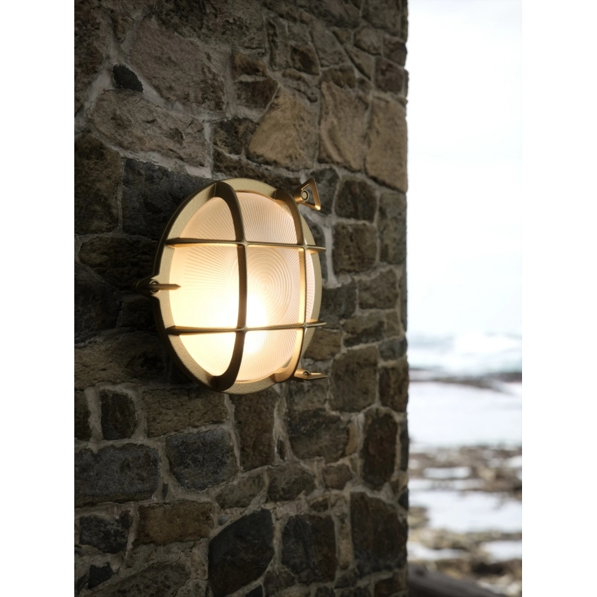 Nordlux - Utomhus väggarmatur POLPERRO 1xE27/12,5W/230V IP64 mässing