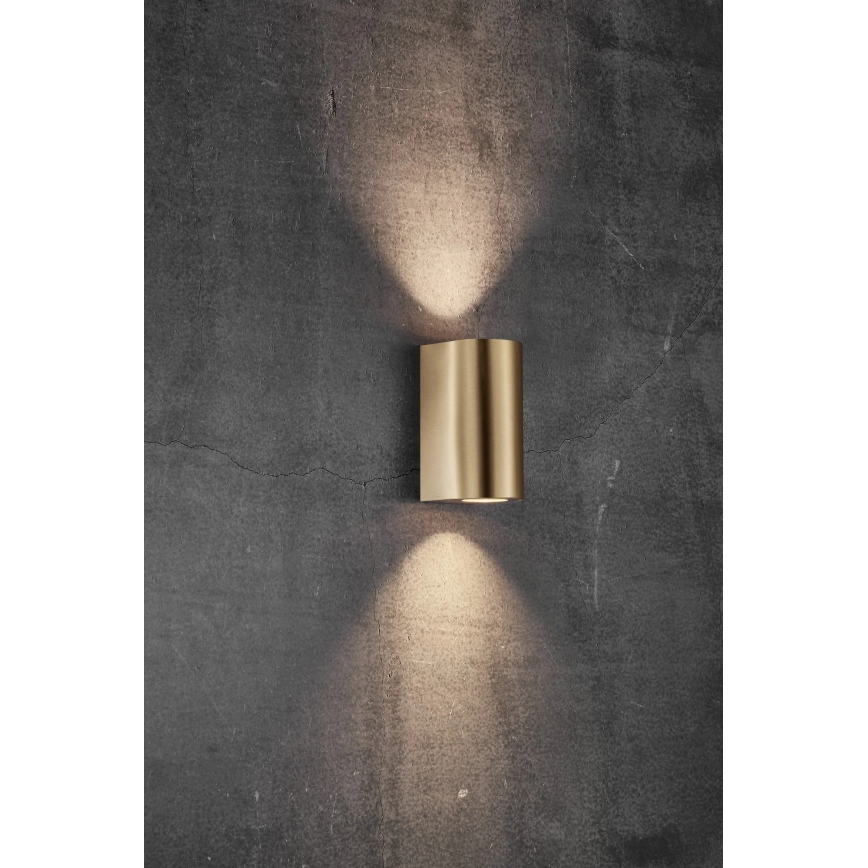 Nordlux - Utomhus vägglampa CANTO 2xGU10/28W/230V IP44 mässing