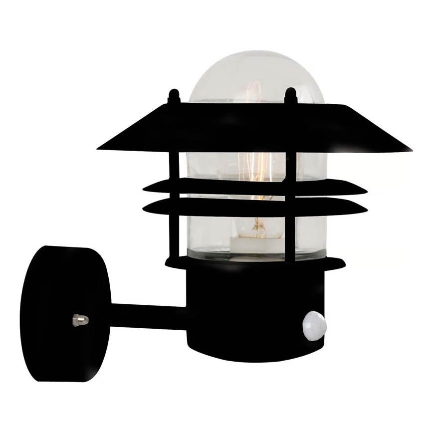 Nordlux - Utomhus vägglampa med sensor BLOKHUS 1xE27/60W/230V IP54