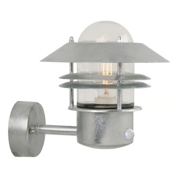 Nordlux - Utomhus vägglampa med sensor BLOKHUS 1xE27/60W/230V IP54