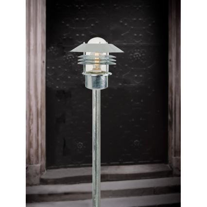 Nordlux - Utomhuslampa VEJERS 1xE27/60W/230V IP54 silver