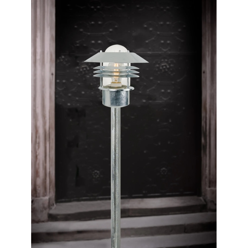 Nordlux - Utomhuslampa VEJERS 1xE27/60W/230V IP54 silver