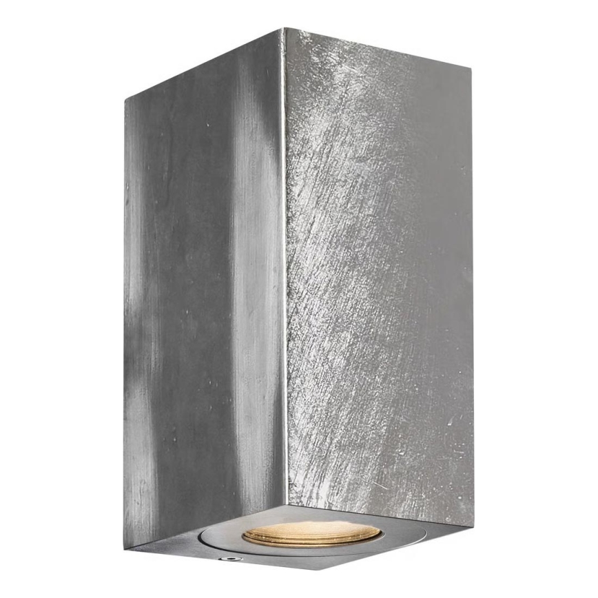 Nordlux - Utomhusväggarmatur CANTO 2xGU10/28W/230V IP44 silverfärgad