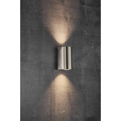 Nordlux - Utomhusvägglampa CANTO 2xGU10/28W/230V IP44 rostfritt stål