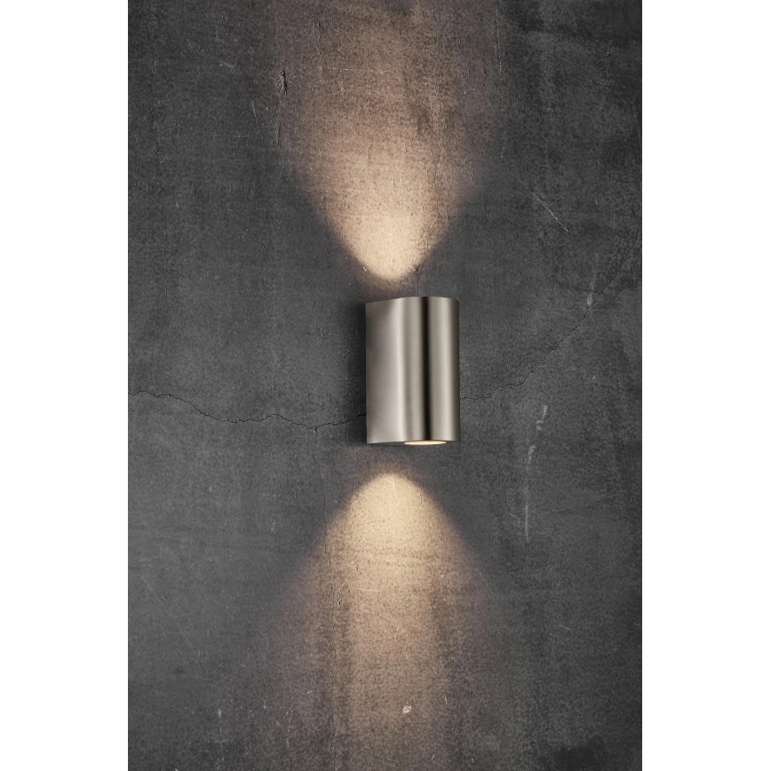 Nordlux - Utomhusvägglampa CANTO 2xGU10/28W/230V IP44 rostfritt stål