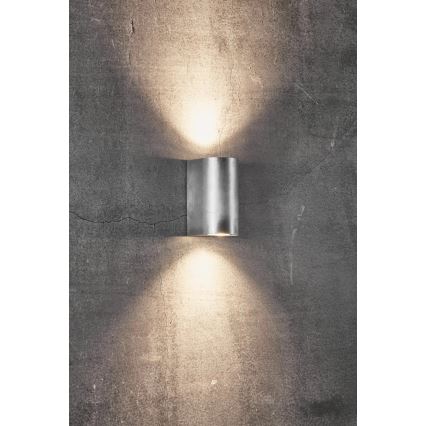 Nordlux - Utomhusvägglampa CANTO 2xGU10/28W/230V IP44 silver