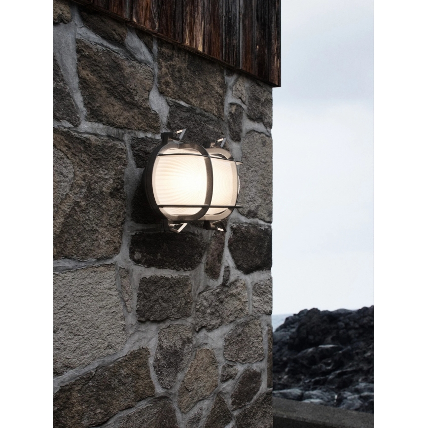 Nordlux - Utomhusvägglampa HELFORD 1xE27/12,5W/230V IP64 grå