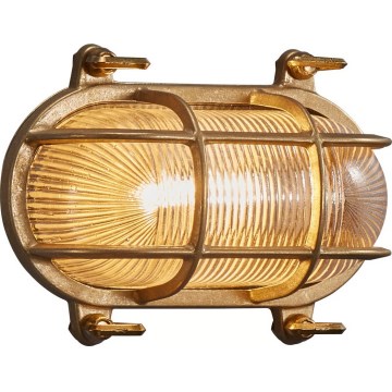 Nordlux - Utomhusvägglampa HELFORD 1xE27/12,5W/230V IP64 mässing