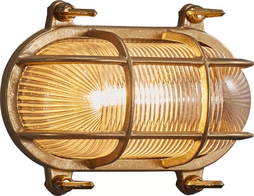 Nordlux - Utomhusvägglampa HELFORD 1xE27/12,5W/230V IP64 mässing
