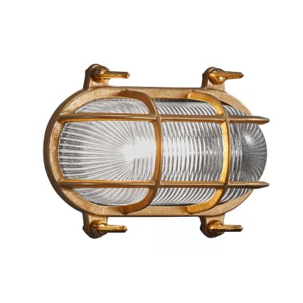 Nordlux - Utomhusvägglampa HELFORD 1xE27/12,5W/230V IP64 mässing