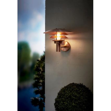 Nordlux - Utomhusvägglampa VENO 1xE27/60W/230V IP54 koppar
