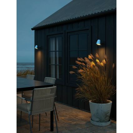 Nordlux - Vägglampa för utomhusbruk ALERIA 1xGU10/35W/230V IP44 silver
