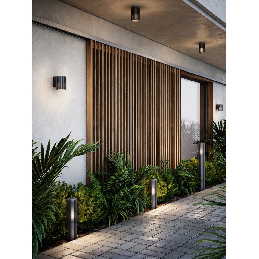 Nordlux - Vägglampa för utomhusbruk ALUDRA 1xE27/15W/230V antracit