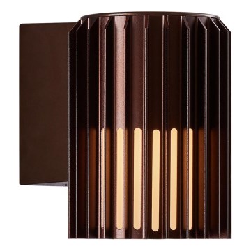 Nordlux - Vägglampa för utomhusbruk ALUDRA 1xE27/15W/230V brun