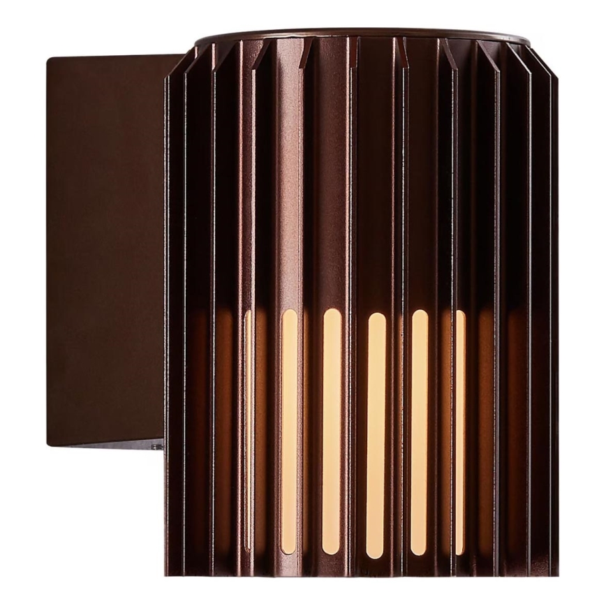 Nordlux - Vägglampa för utomhusbruk ALUDRA 1xE27/15W/230V brun