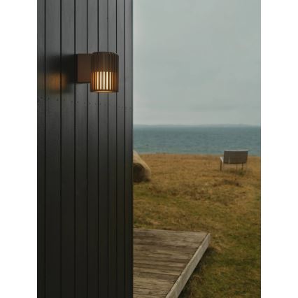 Nordlux - Vägglampa för utomhusbruk ALUDRA 1xE27/15W/230V brun