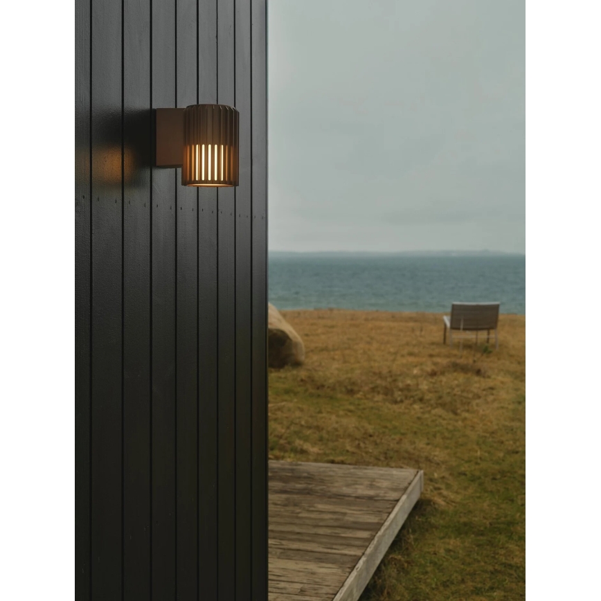 Nordlux - Vägglampa för utomhusbruk ALUDRA 1xE27/15W/230V brun