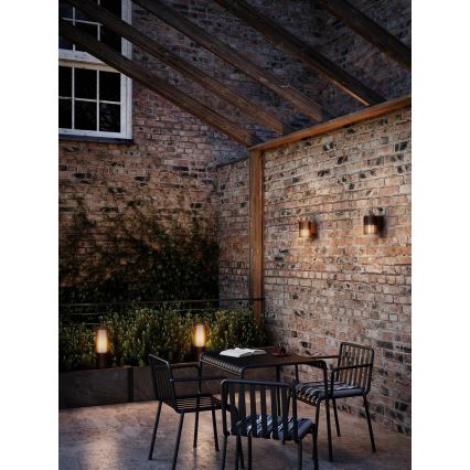 Nordlux - Vägglampa för utomhusbruk ALUDRA 1xE27/15W/230V brun