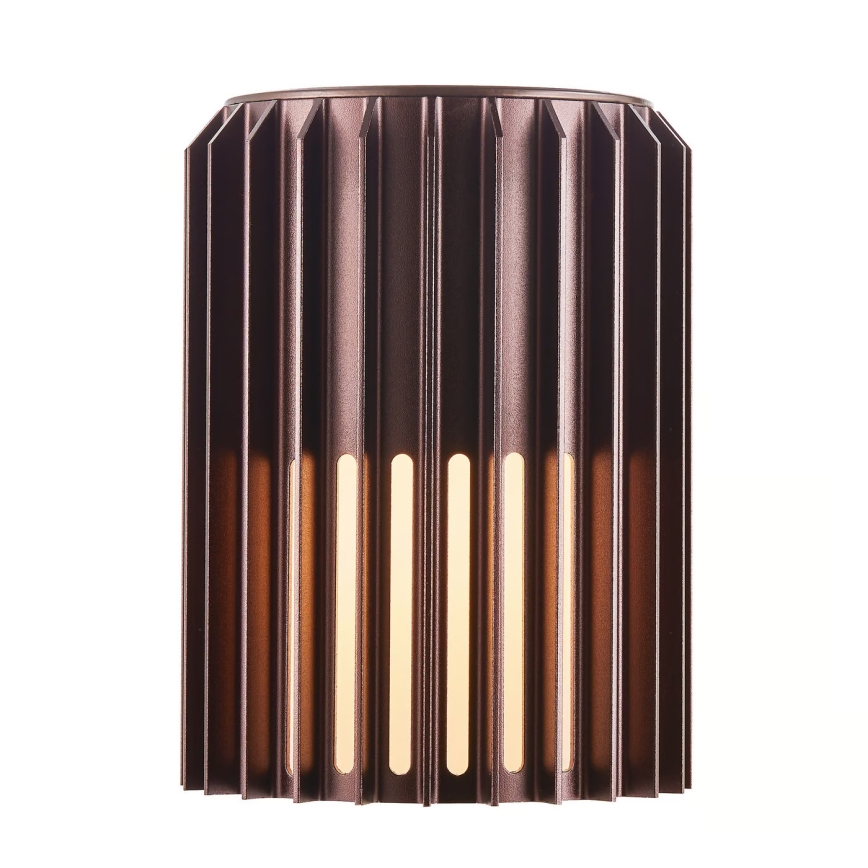 Nordlux - Vägglampa för utomhusbruk ALUDRA 1xE27/15W/230V brun