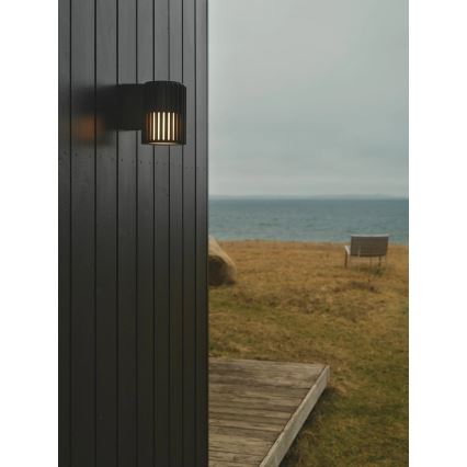 Nordlux - Vägglampa för utomhusbruk ALUDRA 1xE27/15W/230V svart
