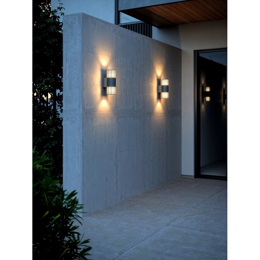 Nordlux - Vägglampa för utomhusbruk ALUDRA 2xE27/15W/230V IP54 antracit