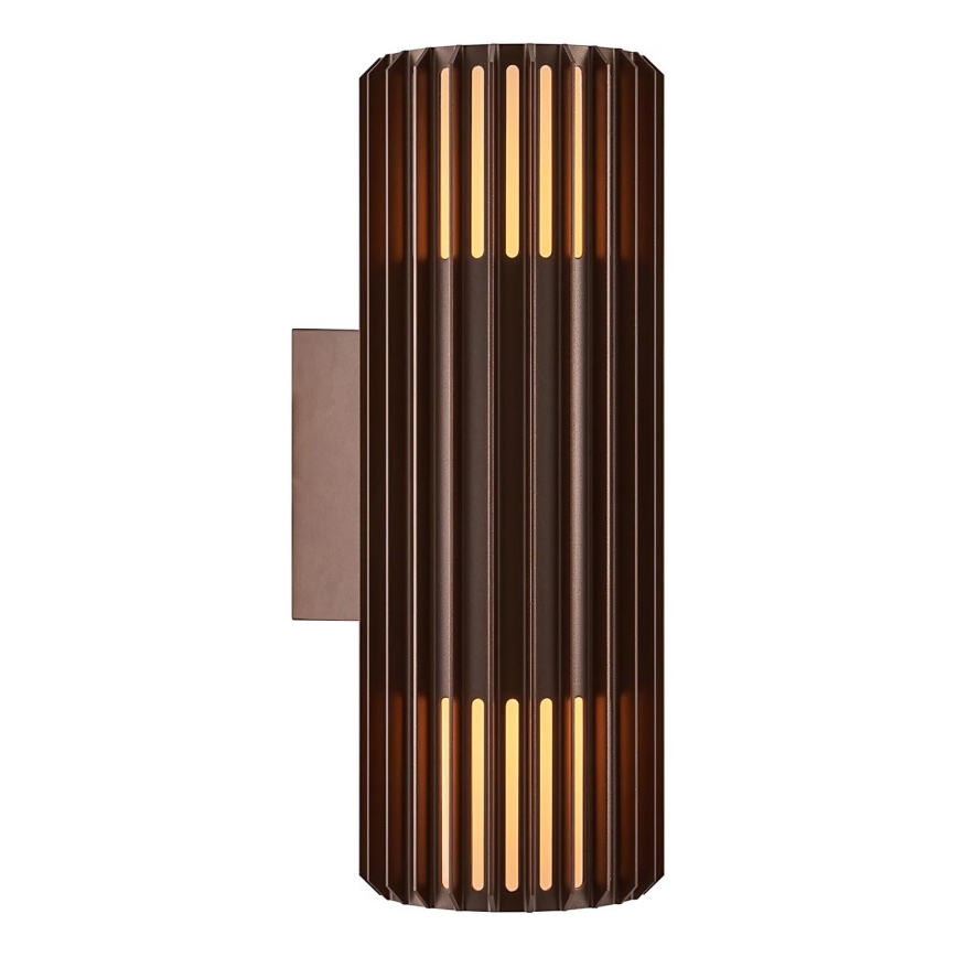 Nordlux - Vägglampa för utomhusbruk ALUDRA 2xE27/15W/230V IP54 brun