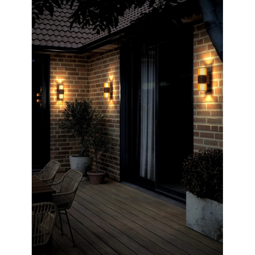 Nordlux - Vägglampa för utomhusbruk ALUDRA 2xE27/15W/230V IP54 brun